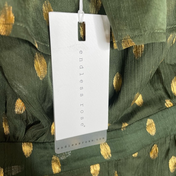 NEW Endless Rose Chiffon Gold Polka Dot Romper M - Picture 5 of 7